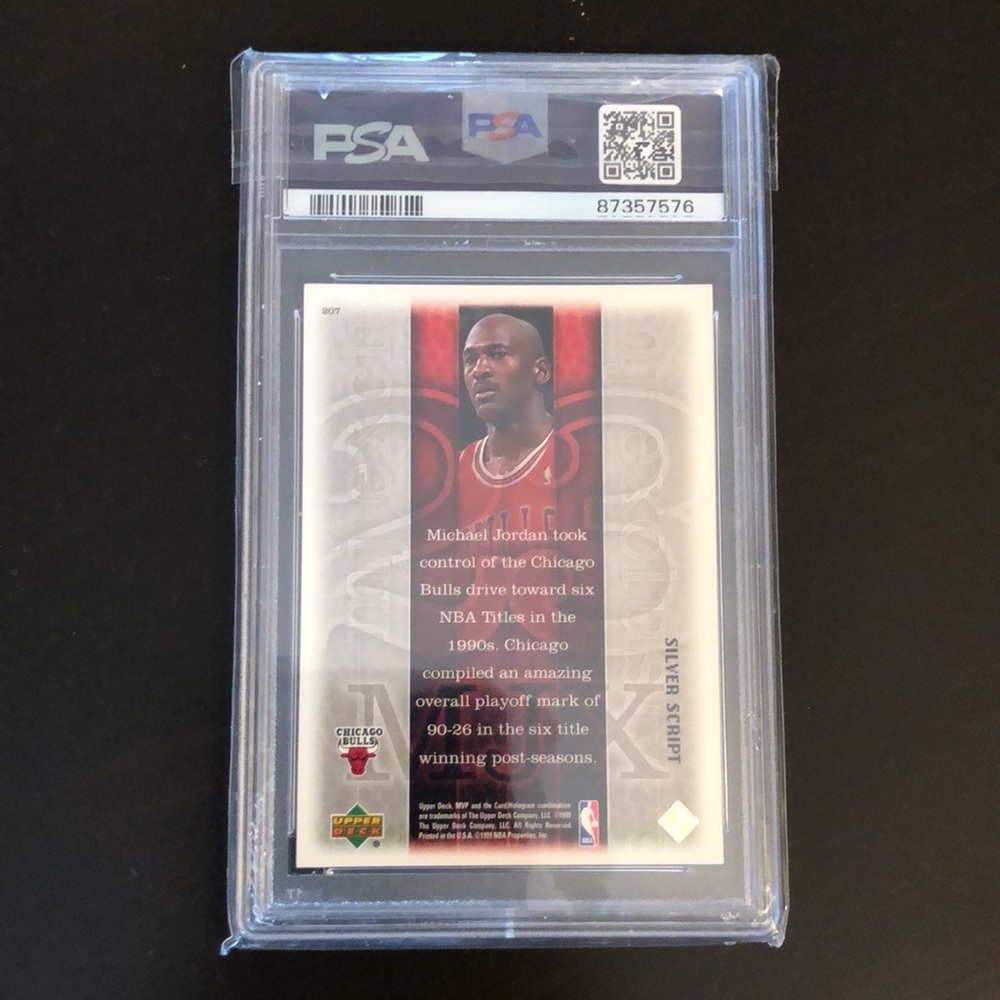 1999 Upper Deck MVP #207 Michael Jordan PSA 7 NM Silver Script - Picture 2 of 2